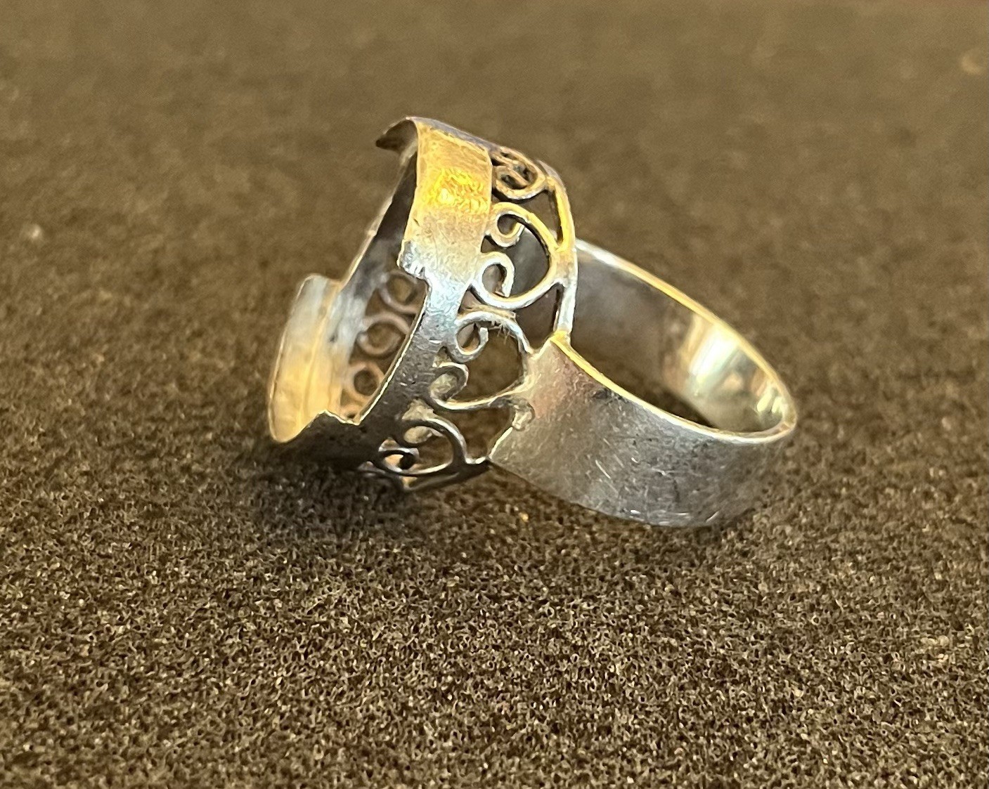 Sterling Filigree Ring NO STONE 9.5