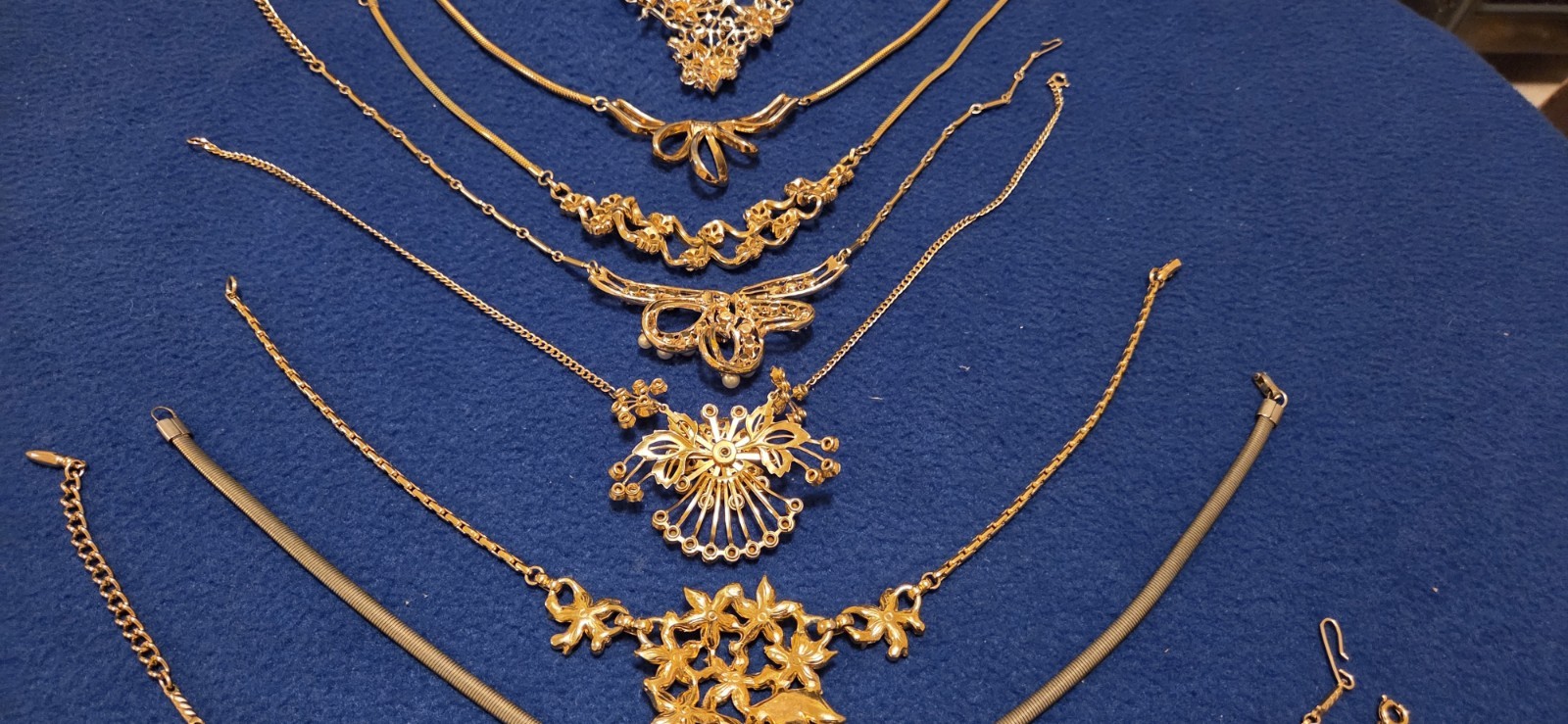 Vintage Mid Century Necklace Lot Of 10. Rhinestones. 6 Signed Kramer Trifari…