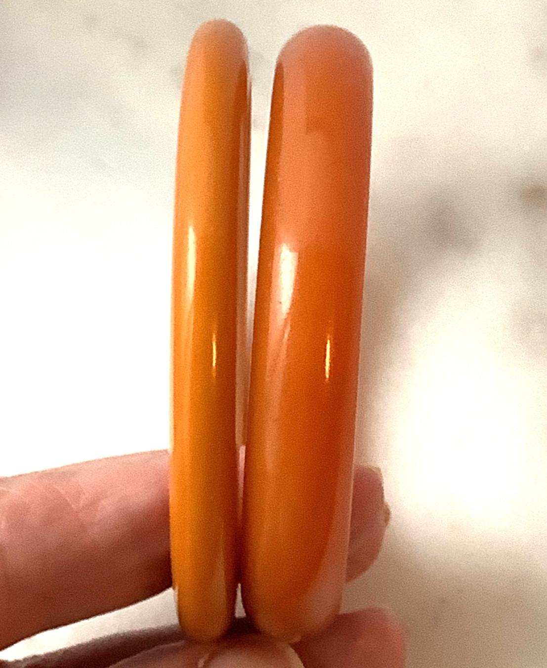 Vintage Bakelite Bangles Butterscotch MCM Bracelets Stackable Set Tested Sz 7.5″