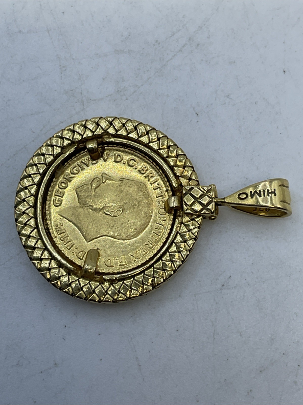 1911 GREAT BRITAIN KING GEORGE GOLD COIN in 21K Frame & Lock CUSTOMIZED CHARM