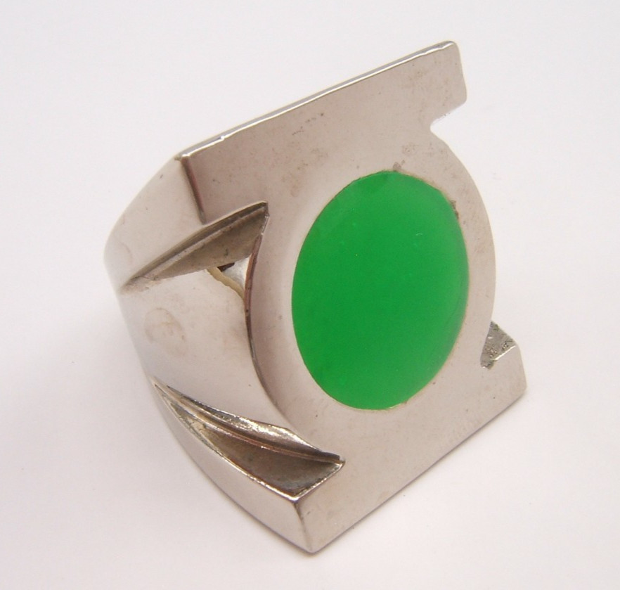 VTG CPGA GREEN LANTERN METAL RING SIZE 10 DC COMICS