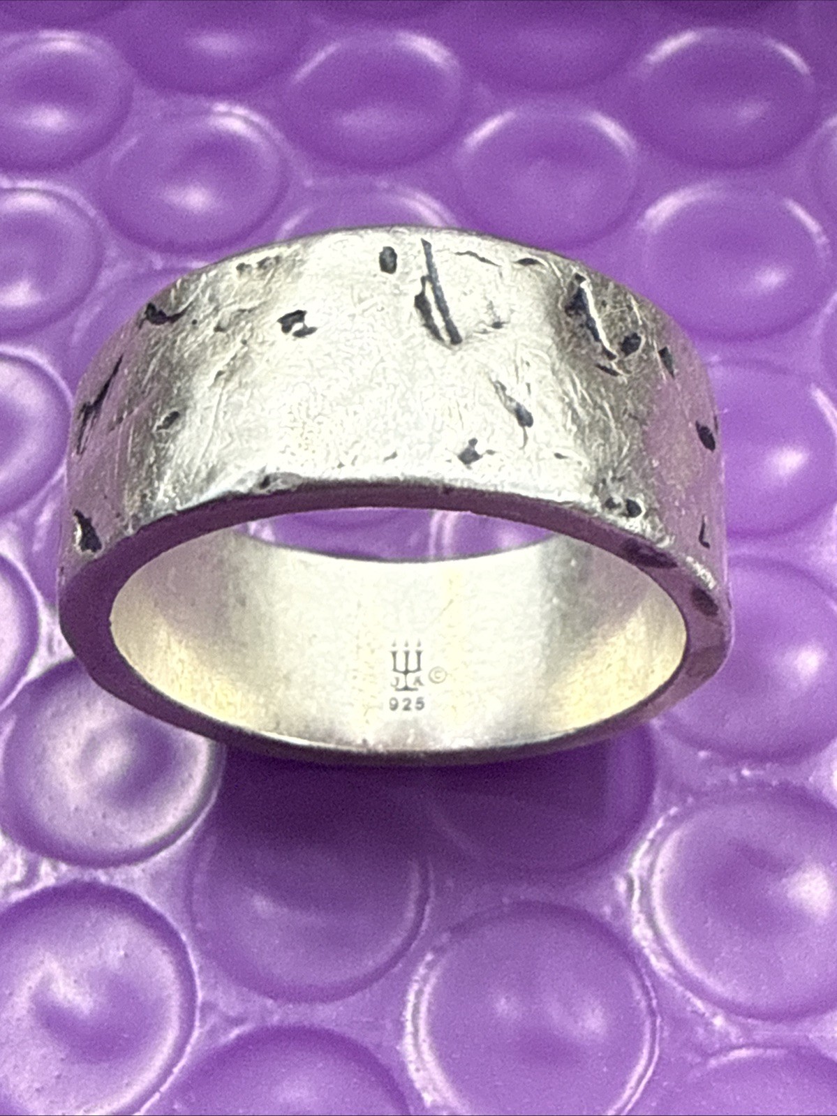 ❤️JAMES AVERY SIGNED STERLING SILVER RELIGIOUS CROSS WEDDING BAND RING Sz 9