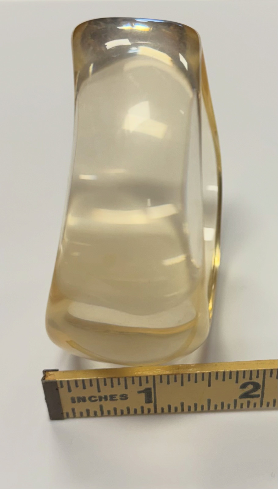 Vintage Clear Lucite Acrylic Chunky Bangle Bracelet Transparent Champagne MCM