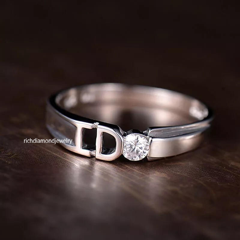 925 Sterling Silver & Round Cut 1.CT Diamond Yes I Do Promise Couple Ring Set