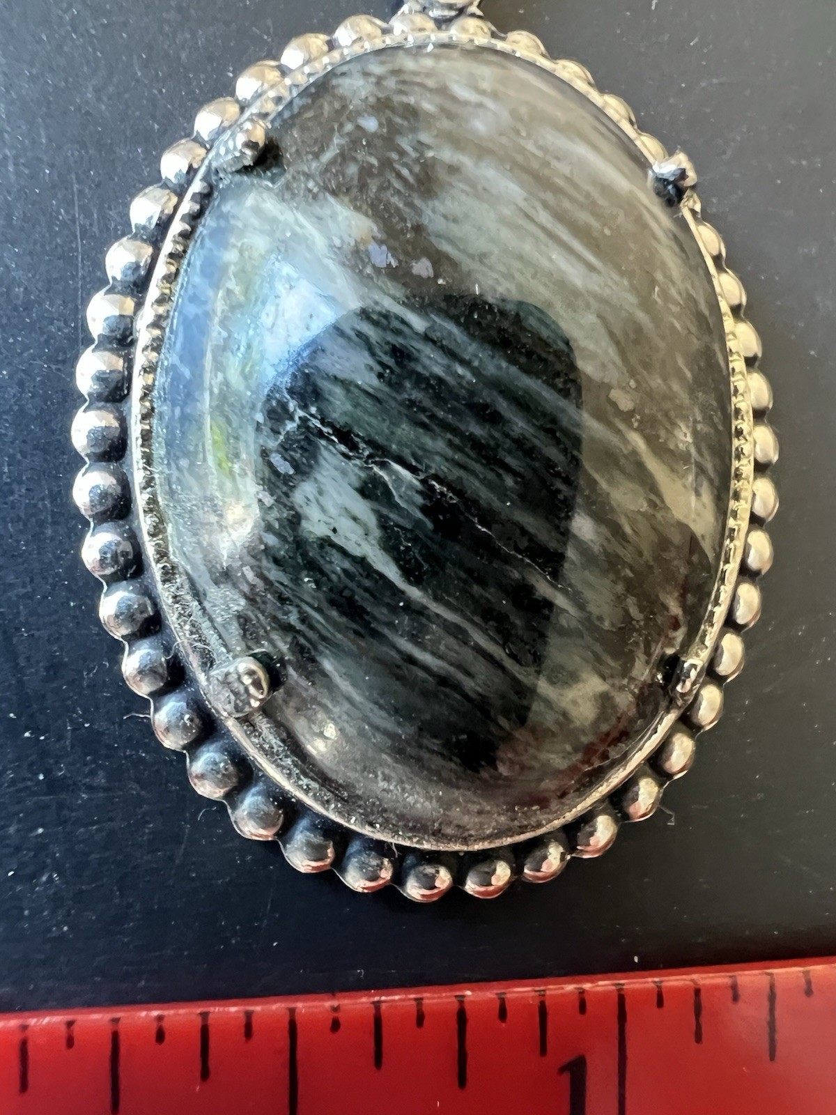 Authentic Vintage Semiprecious Gemstone Cabochon Pendant