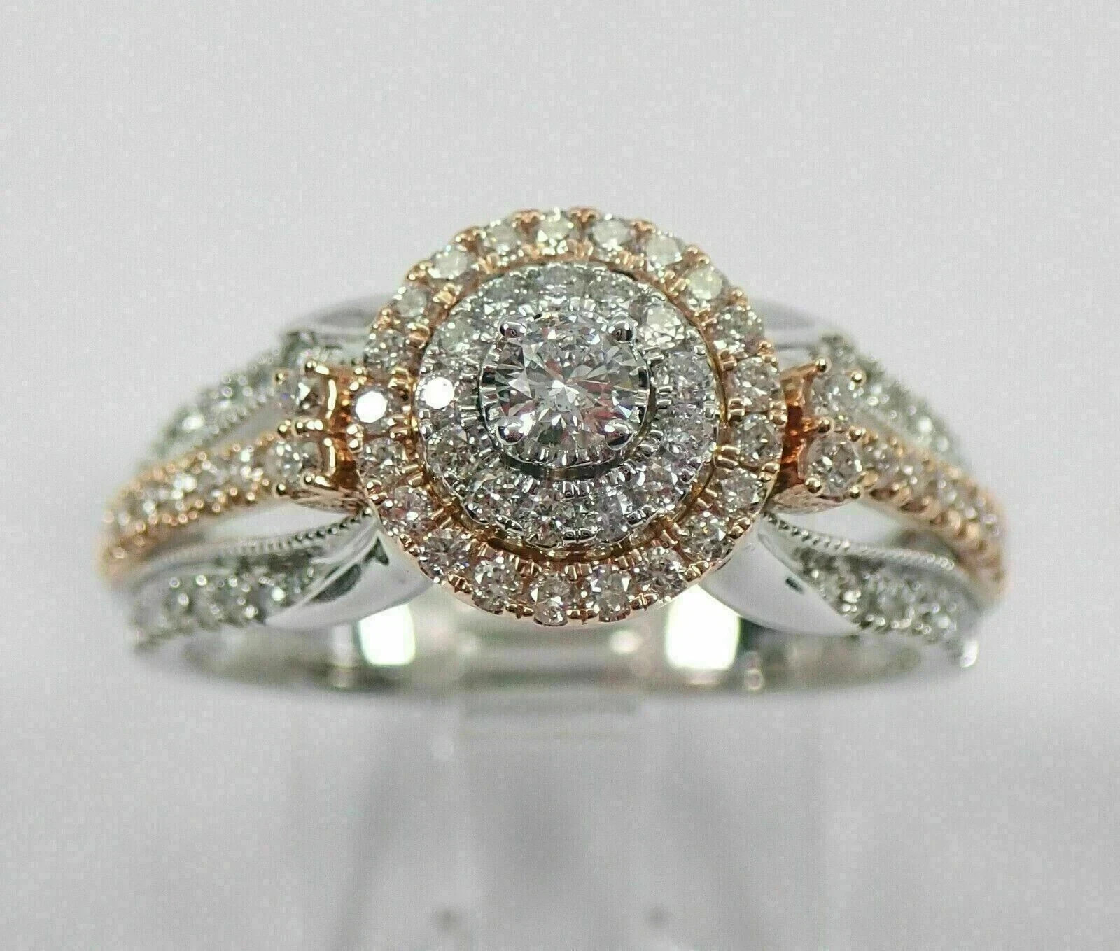 2.25Ct Round Cut Lab Created Diamond Halo Engagement 14K White Gold Finish Ring