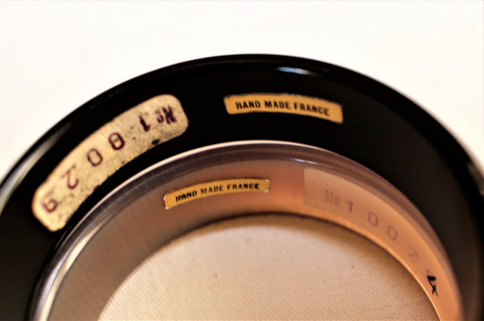 Vintage 60/70s Lot 6 New Art Deco Curved Acetate Bangles Handmade in France