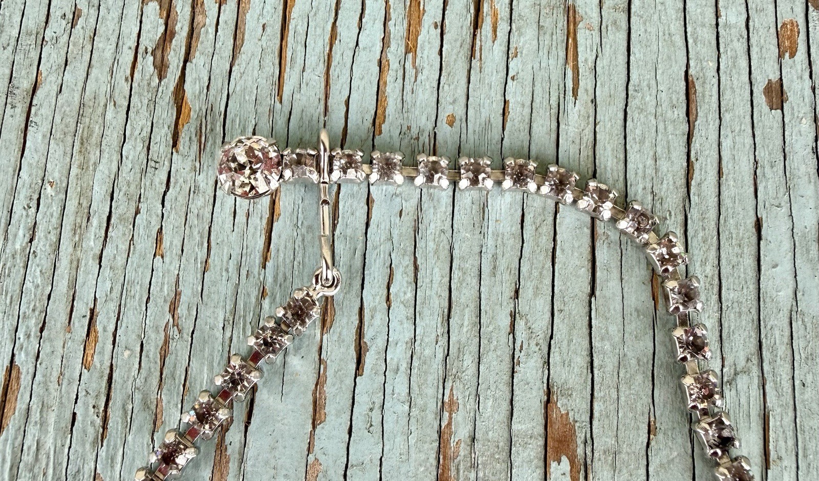 Vintage 1950’s B. David Red & Clear Rhinestone Drop Dangle Necklace & Earrings