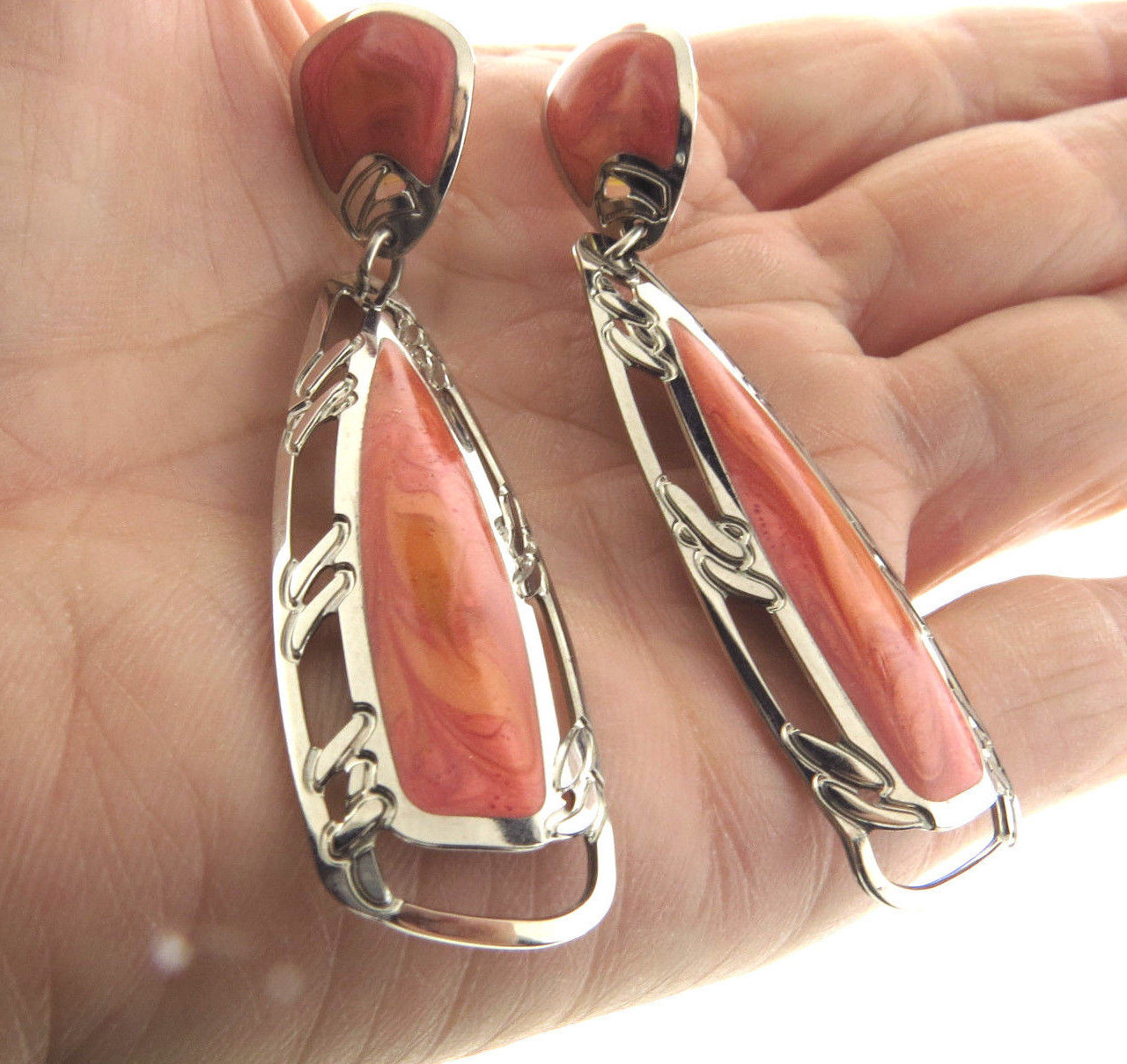 Berebi Enamel Dangle Earrings Gold tone