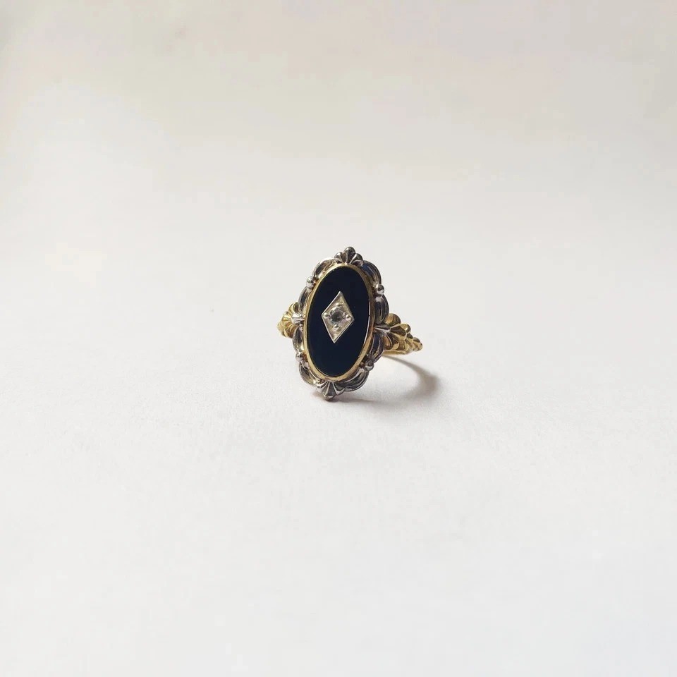 Art Deco Style 925 Silver Victorian handmade Black onyx Anniversary Wedding Ring