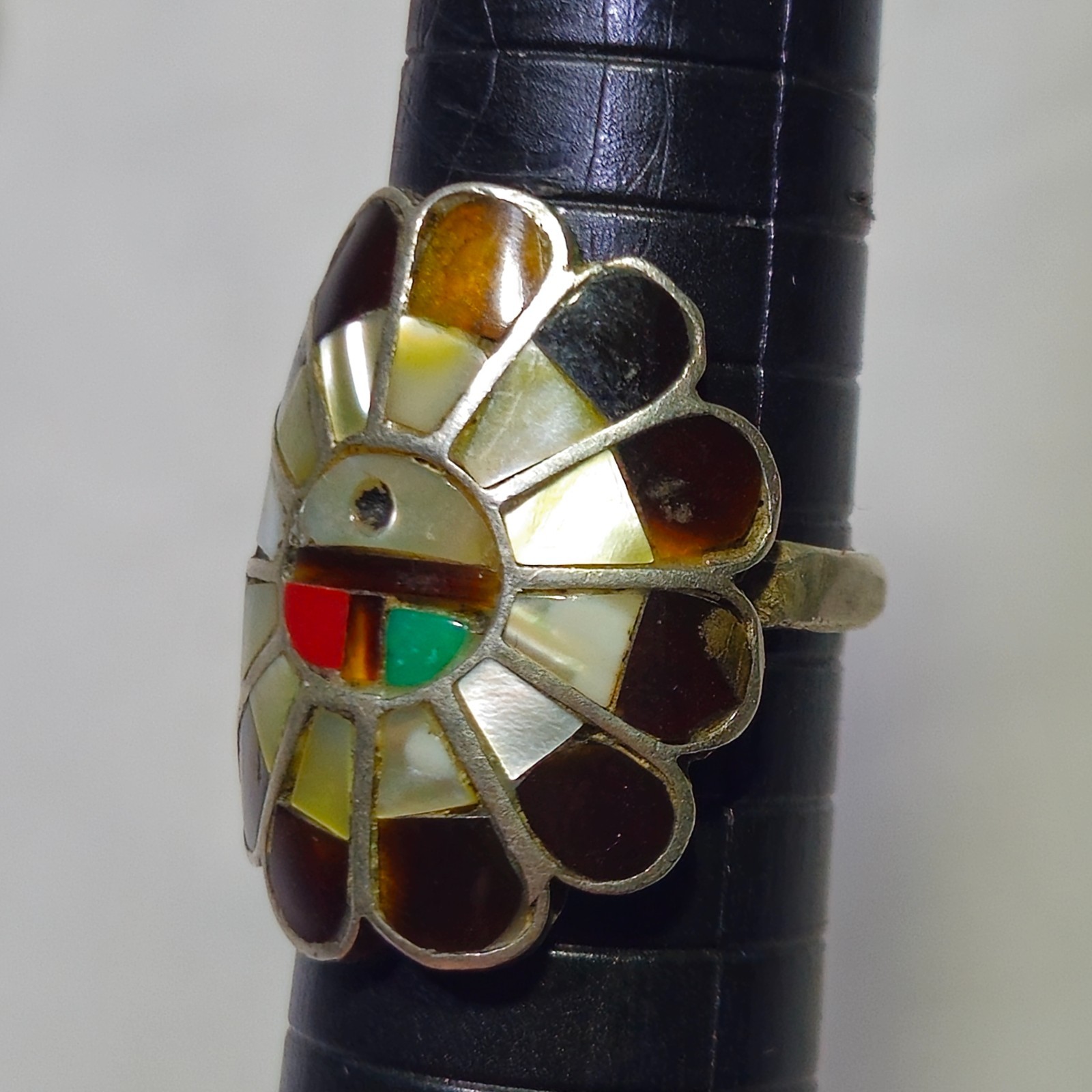 Vtg 6 Pc Assorted Sterling Silver Turquoise Inlay Ring Lot Jewelry Mixed Sz 30g