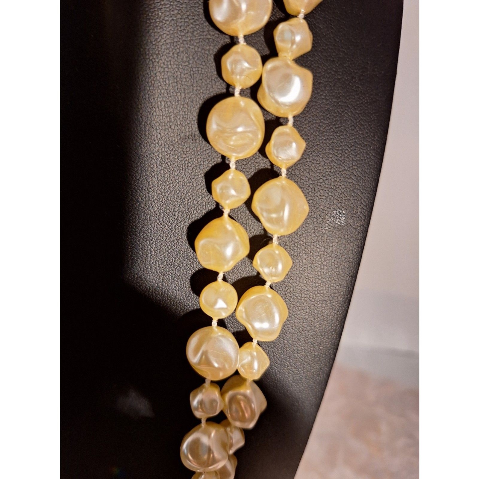 A Vintage Extra Long Faux Pearl Necklace Grandmacore Lustrous Eveningwear