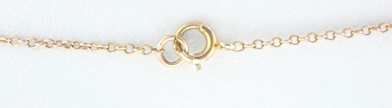 Fab Antique Edwardian Rose Gold Blue Paste White Sapphire Pendant Chain Necklace