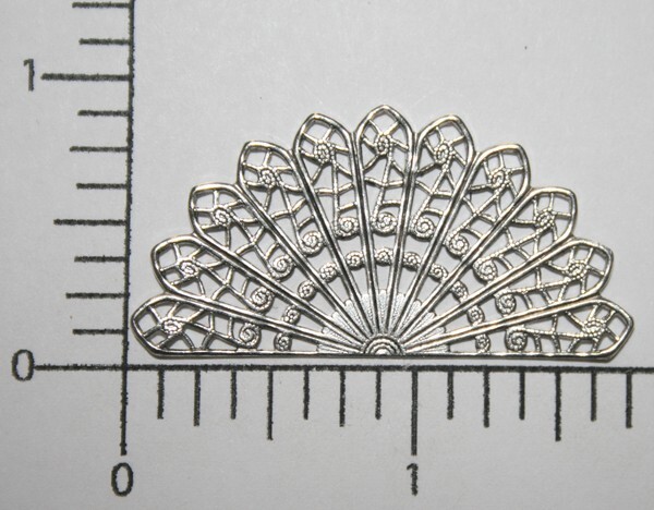 20674 2 Pc Matte Silver Oxidized Filigree 1/2 Round Jewelry Finding