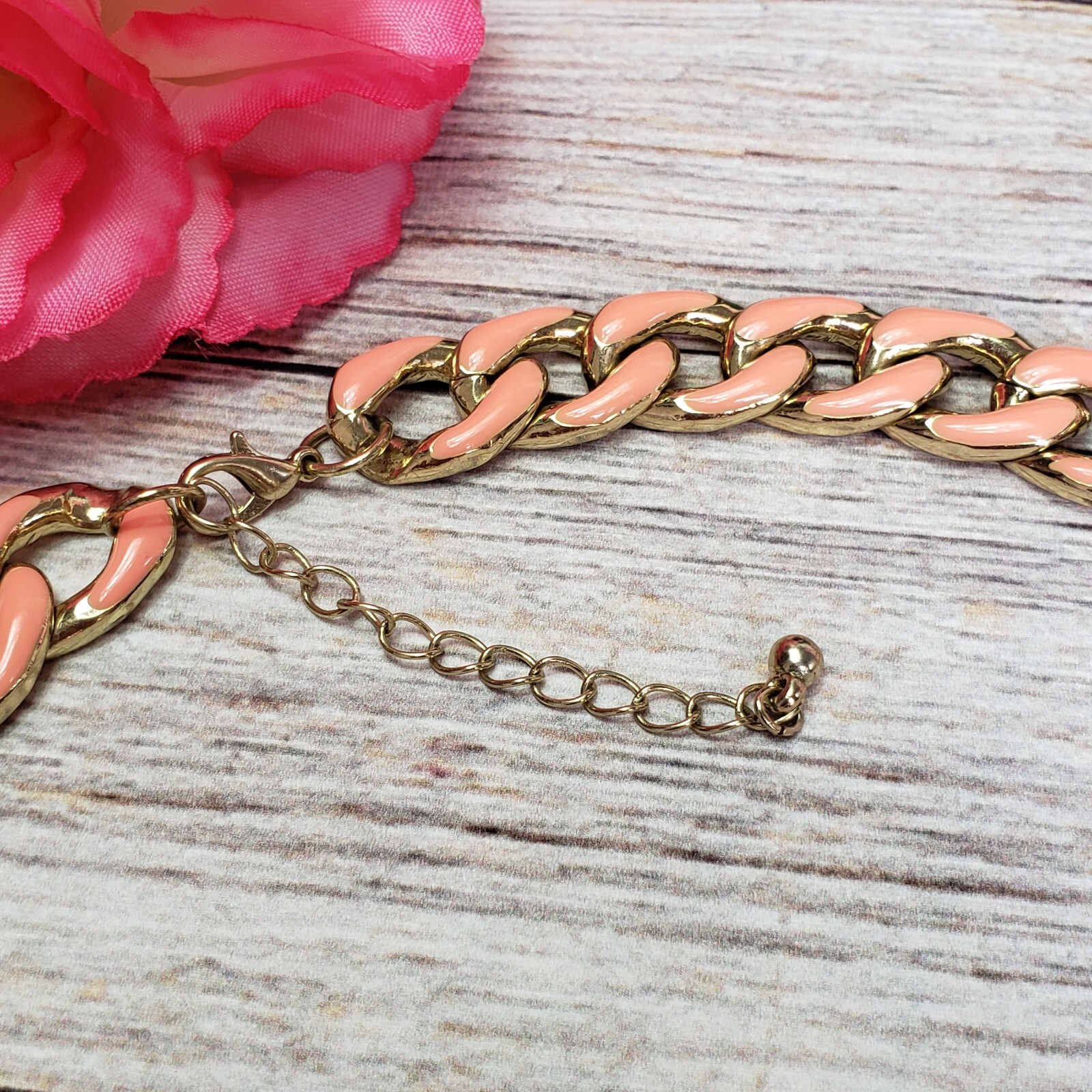 Trendy Large Enamel Cuban Link Chain Statement Necklace Chic Insta Collar