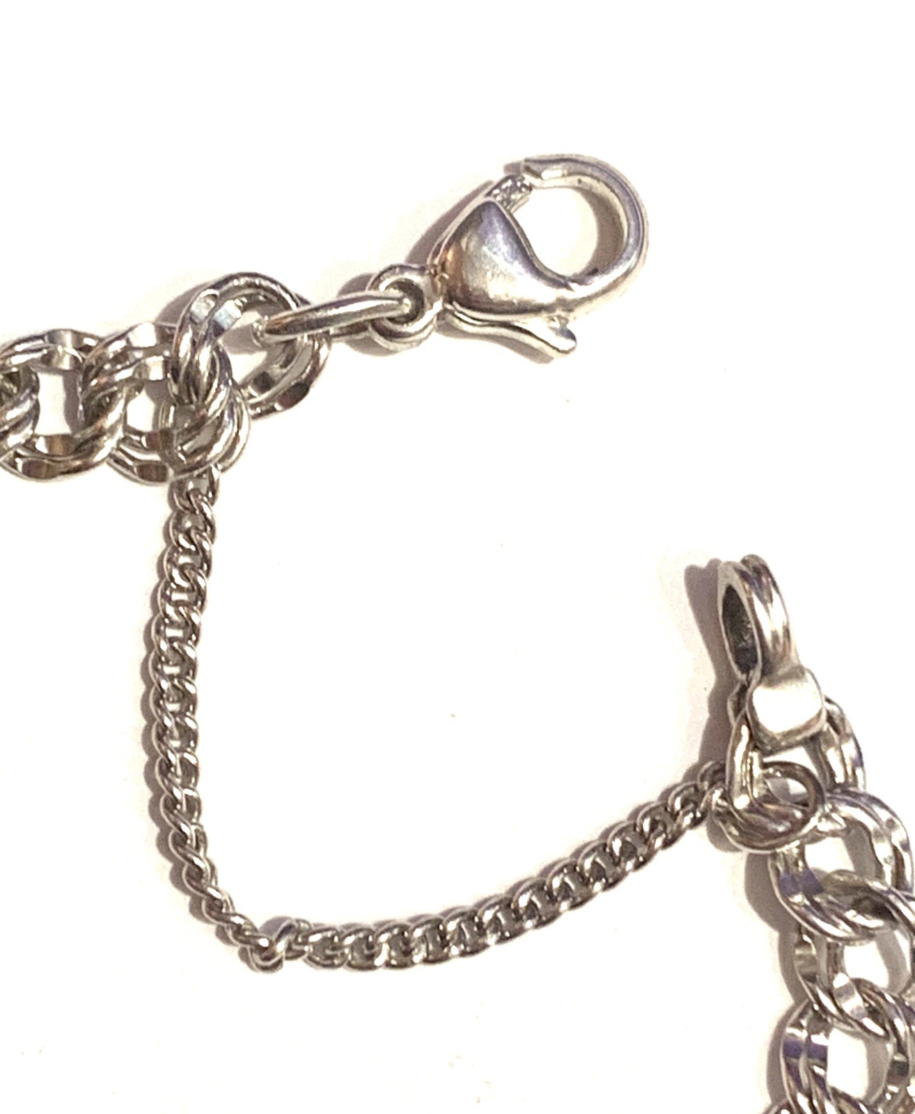 James Avery 7.5″ Light Double Curb Charm Bracelet Sterling Signed EUC