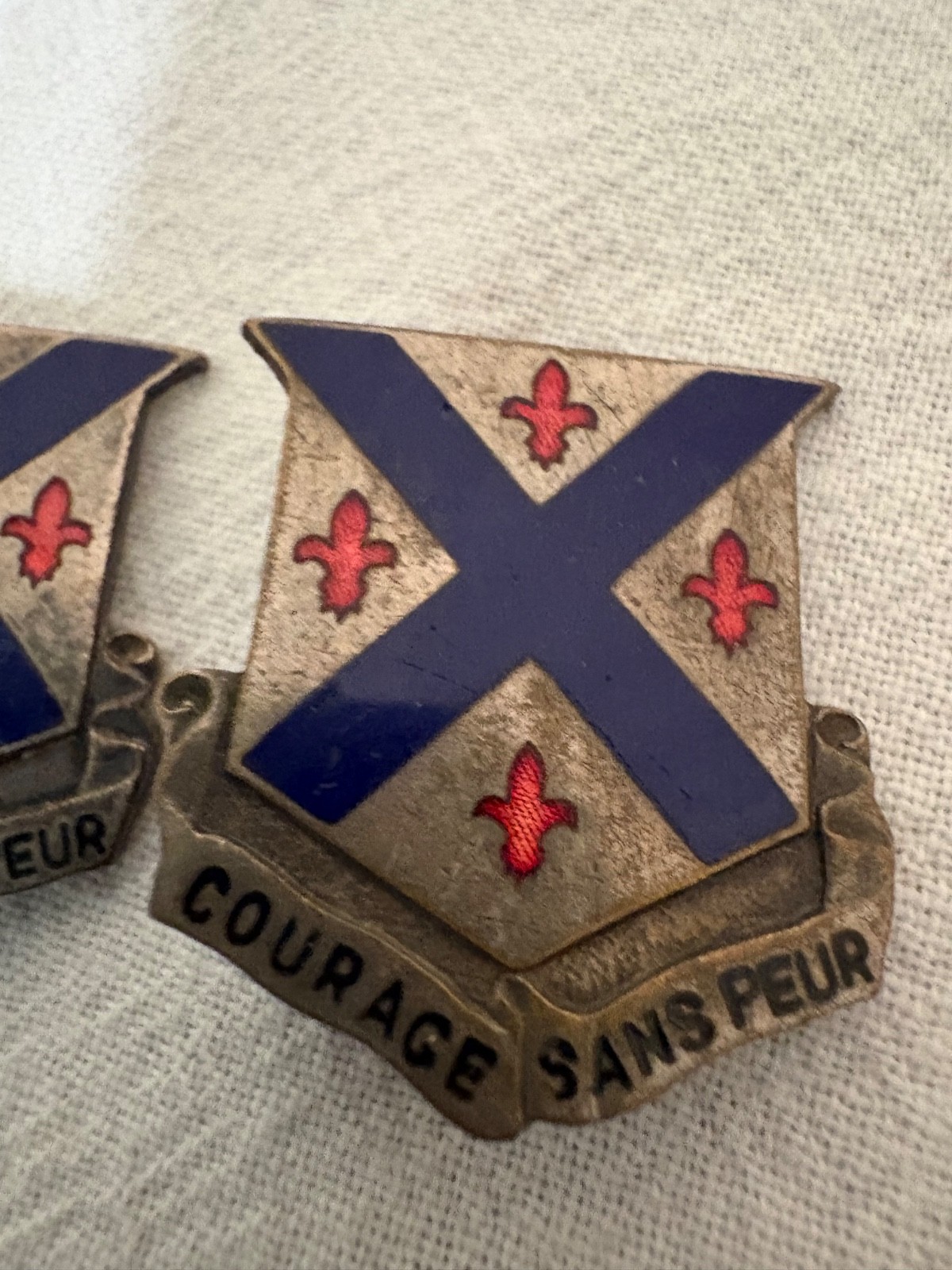 Vintage U.S. Army 126th Infantry Regiment “Courage” Pins (2)