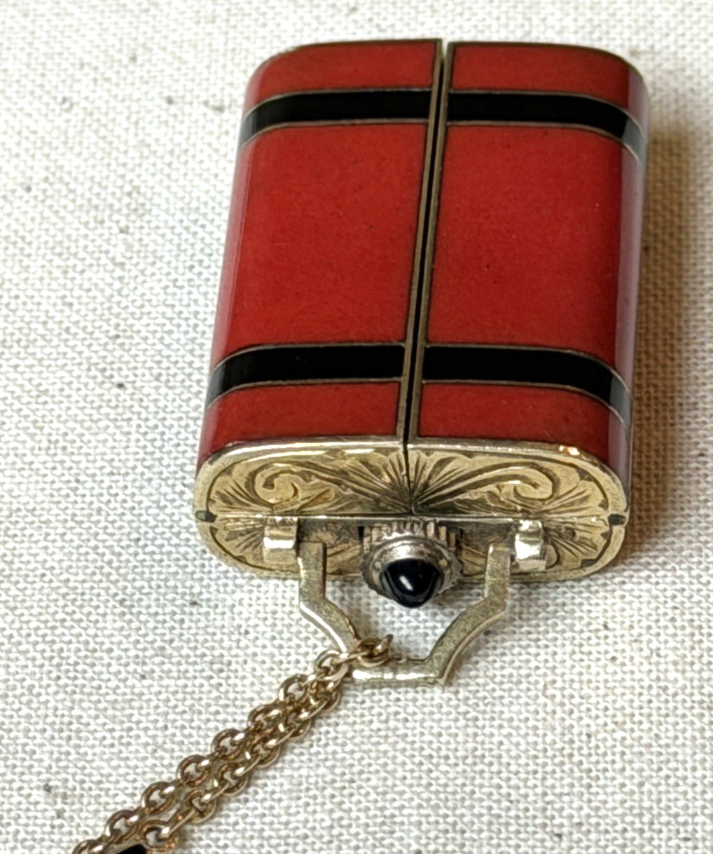 Art Deco 14k Enamel Pendant Watch