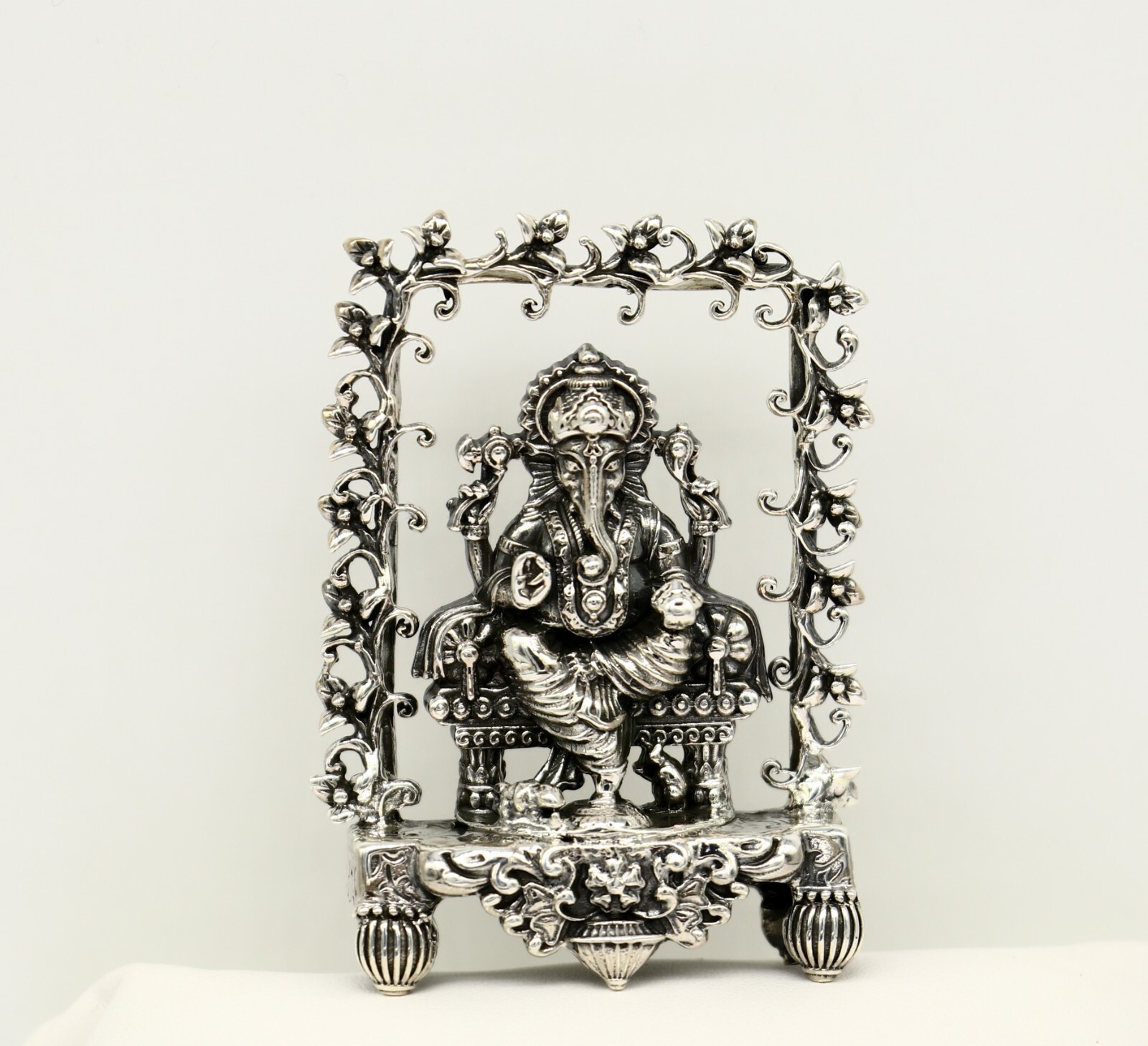 925 pure silver God Ganesha statue, figurine, puja article home temple art04