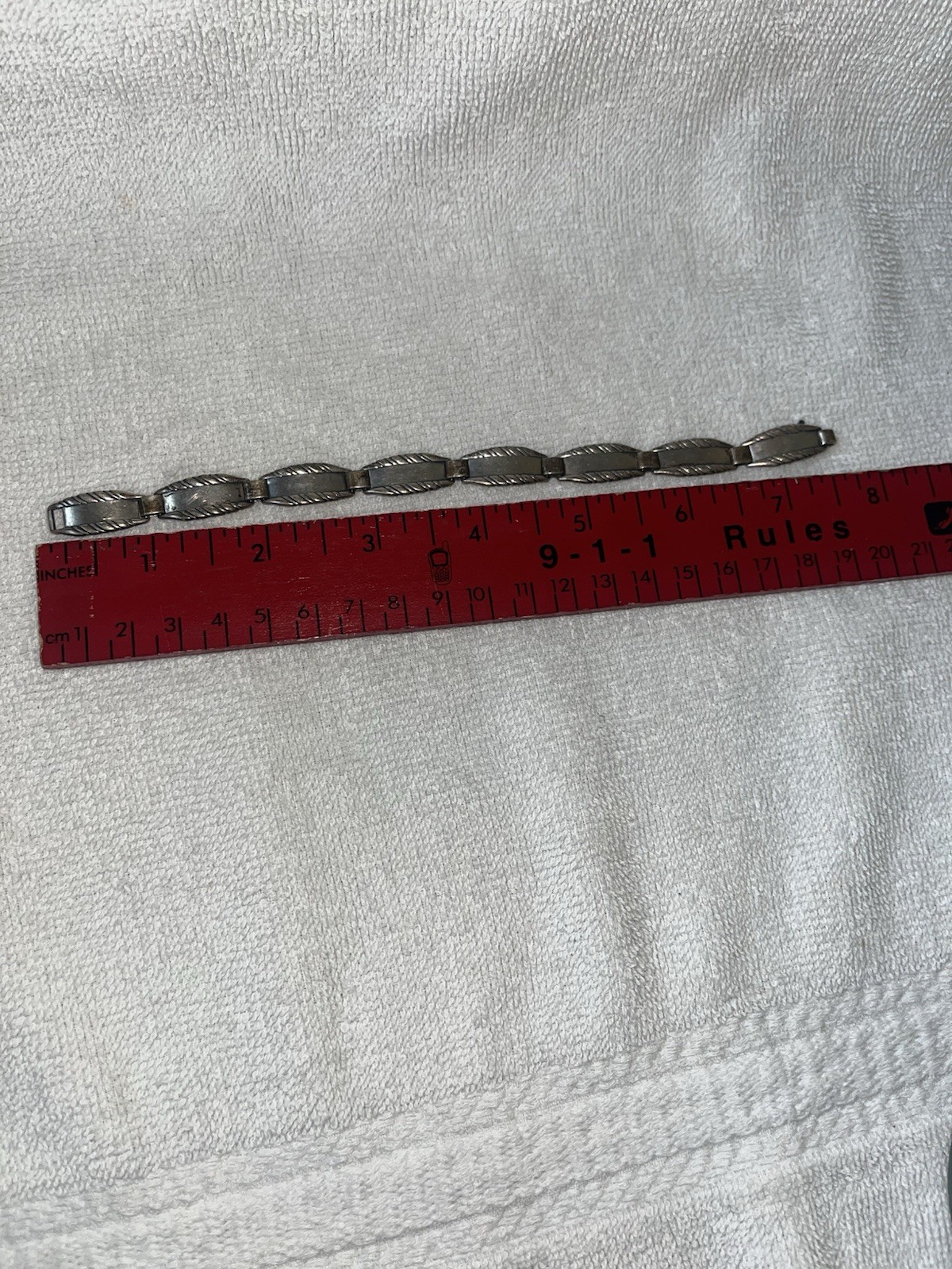 Vtg James Avery Elegant Sterling Silver Linked Etched BRACELET