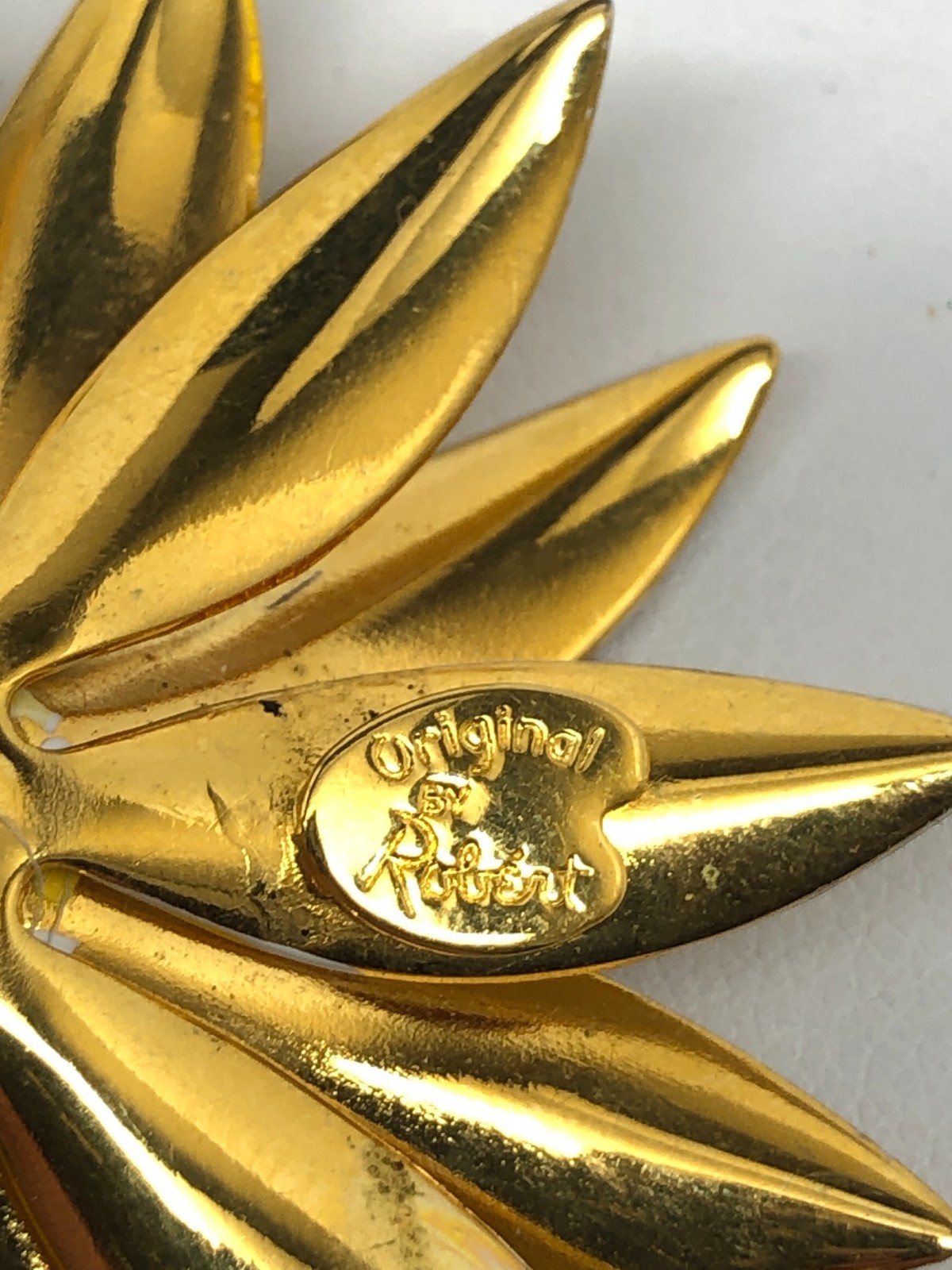 Vtg Original By Robert Yellow Enamel Flower Brooch Pin Daisy Ladybug 🐞 Large