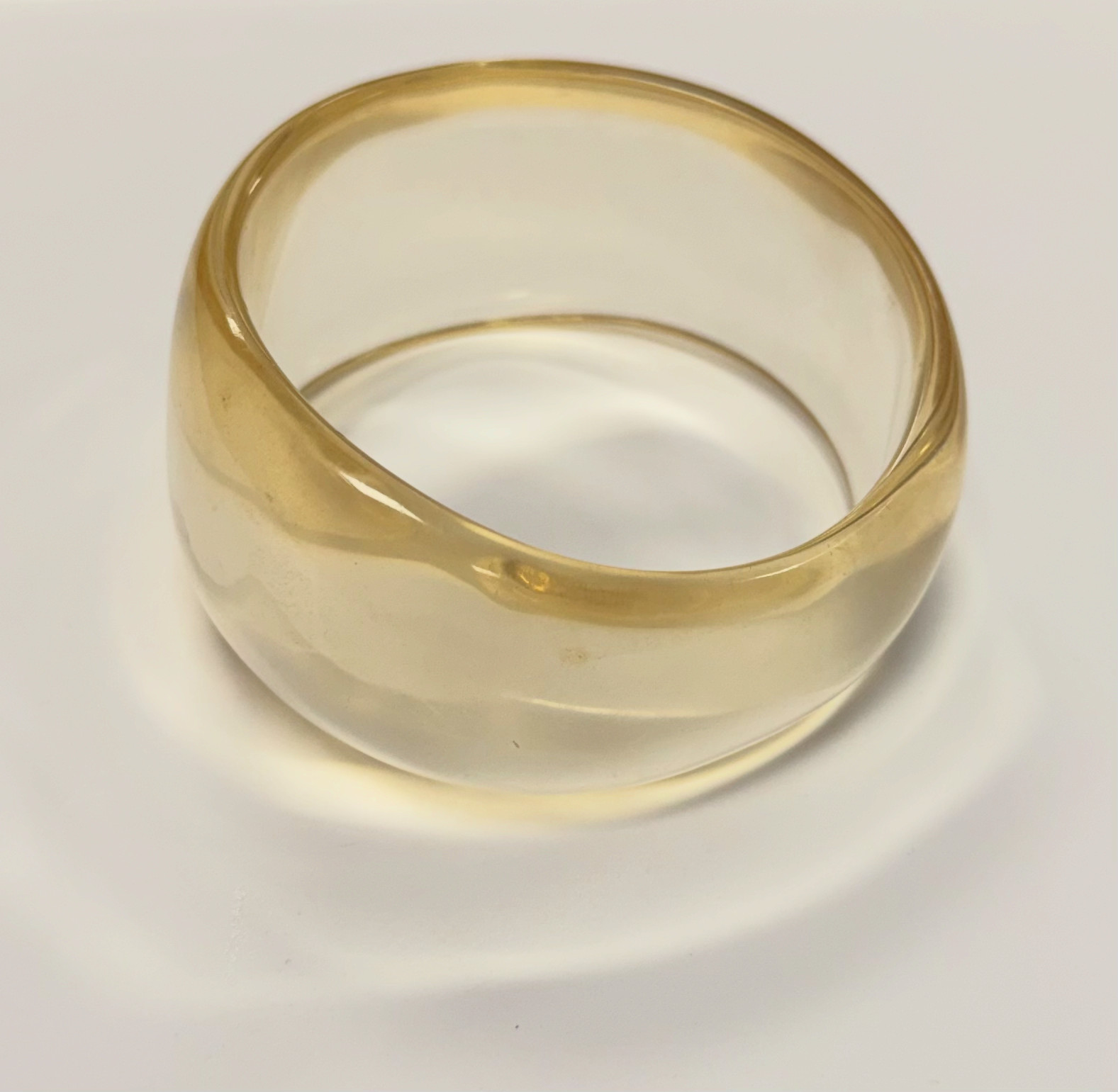 Vintage Clear Lucite Acrylic Chunky Bangle Bracelet Transparent Champagne MCM