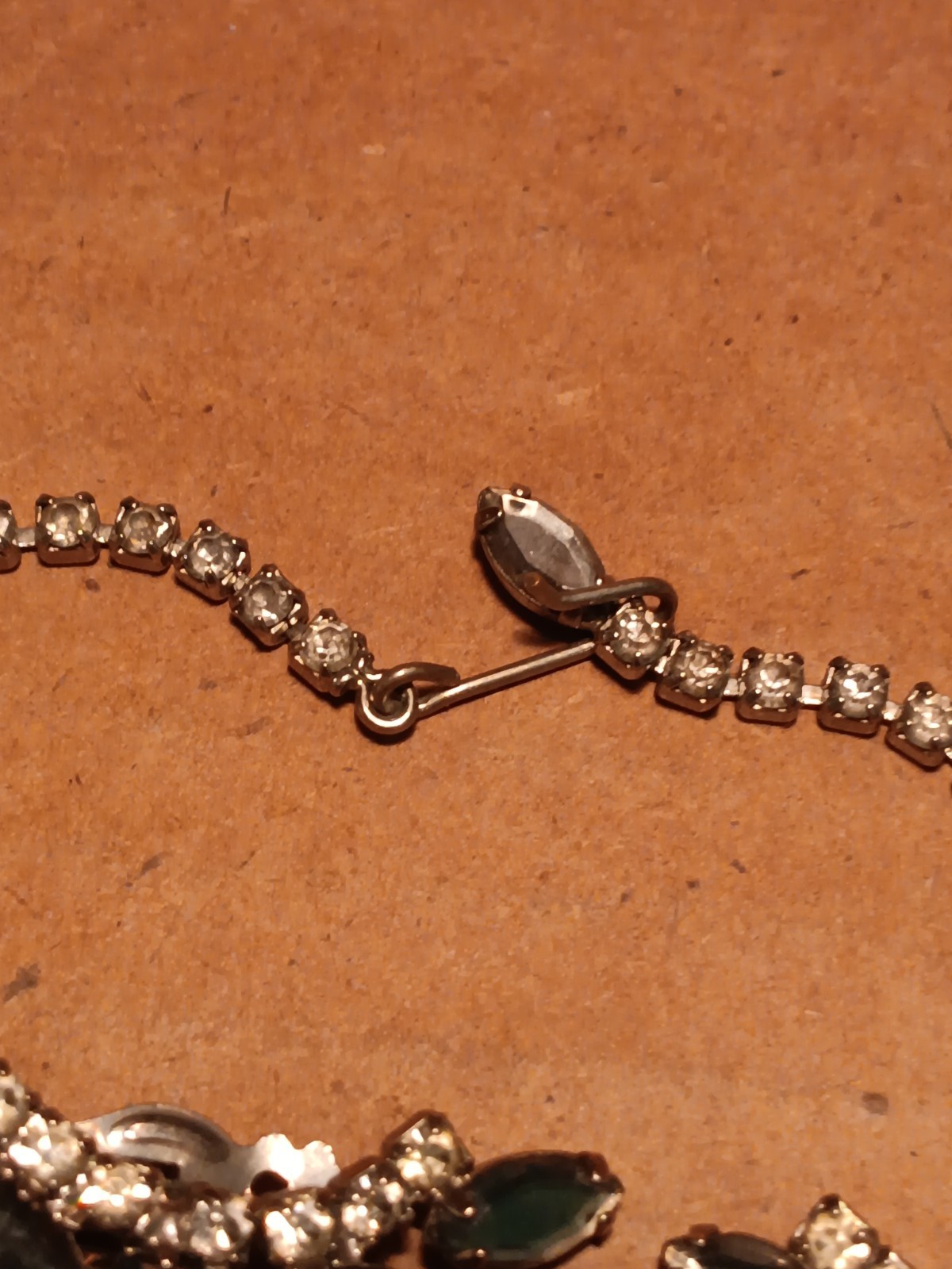 Two Art Deco? Style Costume Jewelry Necklaces 1 With Clip On Ear Rings.