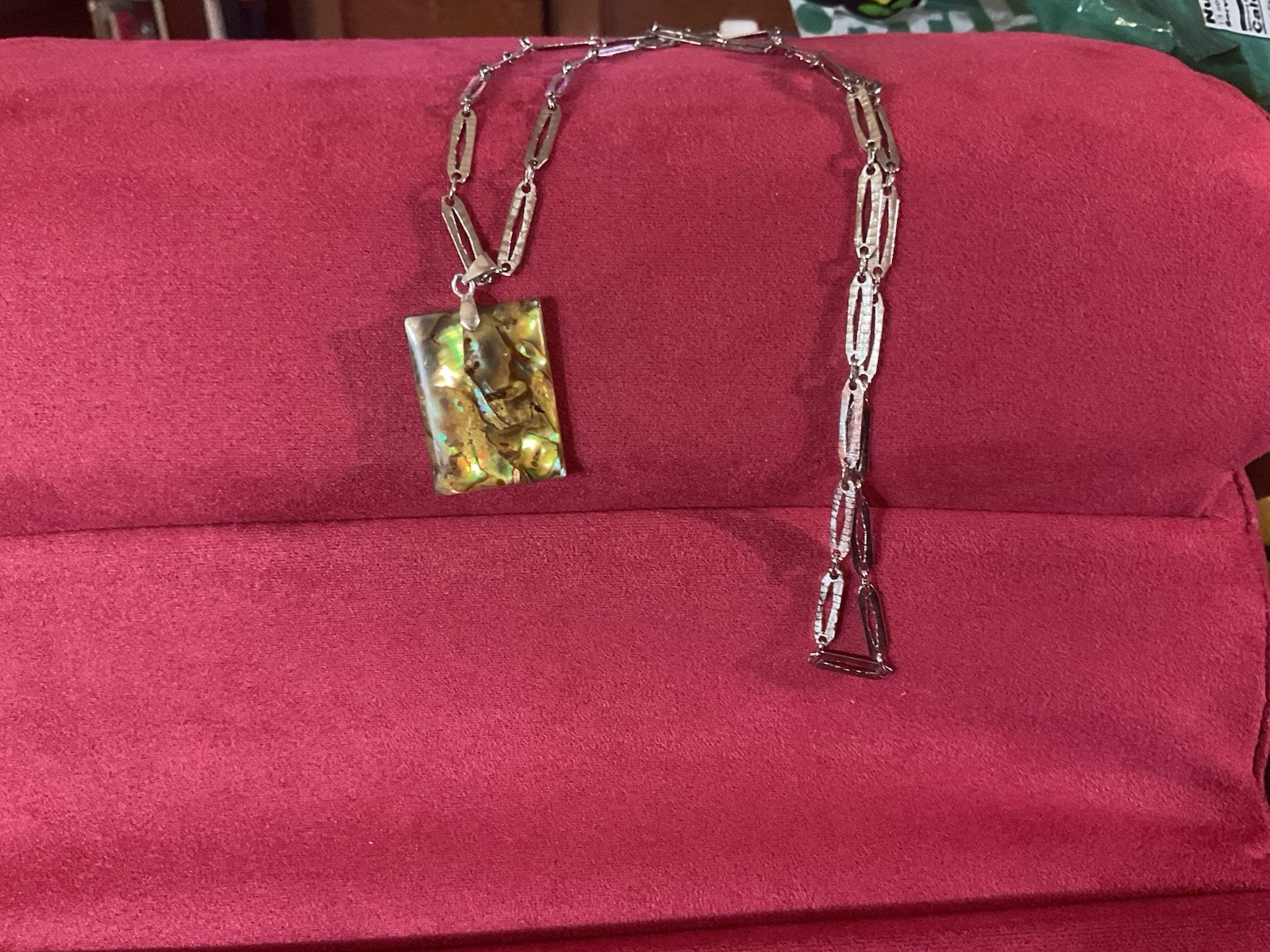 Vintage Necklace chain only silver tone metal EYE LINK STRONG 52″ 2 STRANDS
