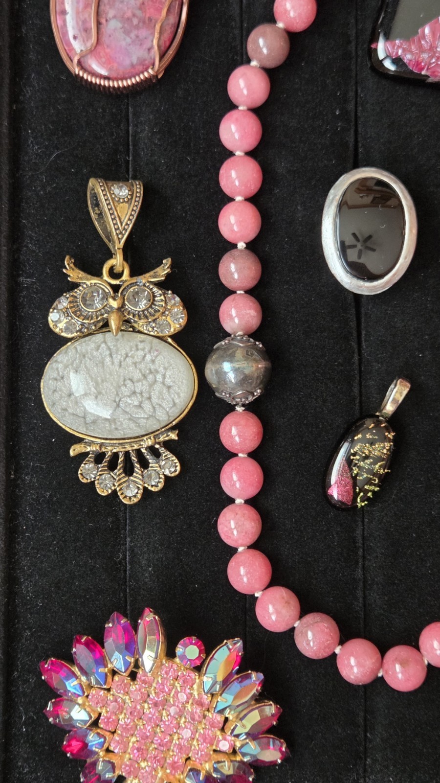 Vintage To Now Necklace Bracelet Brooch Earring Lot Mauve Purple Pink