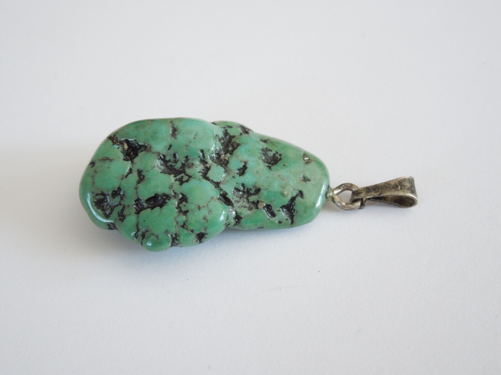 Pendant Turquoise Nugget 925 Sterling Silver 7.2 G/4.2 X 2.0 Cm