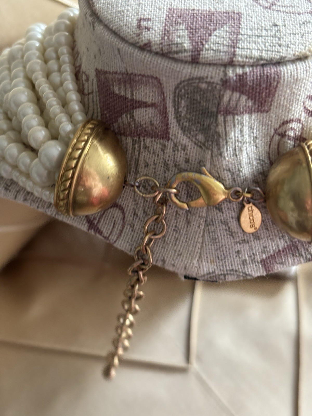 Vintage Pearl And Amber Costume Jewelry By Chico’s Excellent Statement