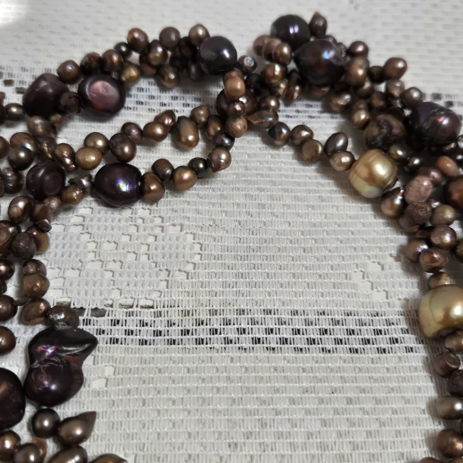 Multi Color Freshwater Pearl Extra Long Cluster Necklace