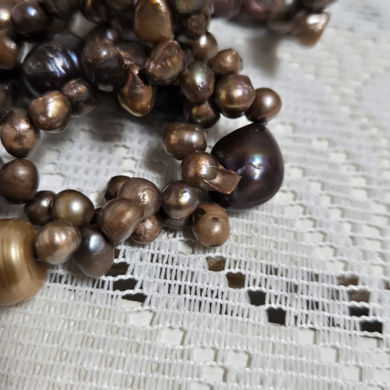 Multi Color Freshwater Pearl Extra Long Cluster Necklace