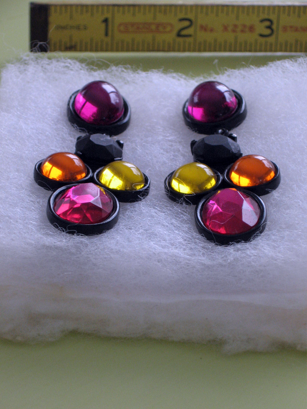 Earrings. Post backing. Vintage retro. Late 1980s to Early 1990s.