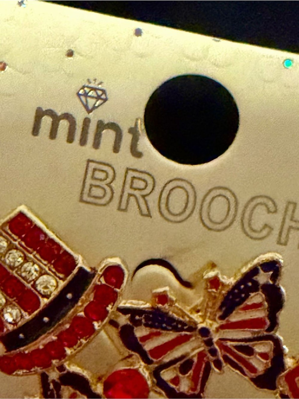 Mint Red White Blue USA Patriotic Brooch