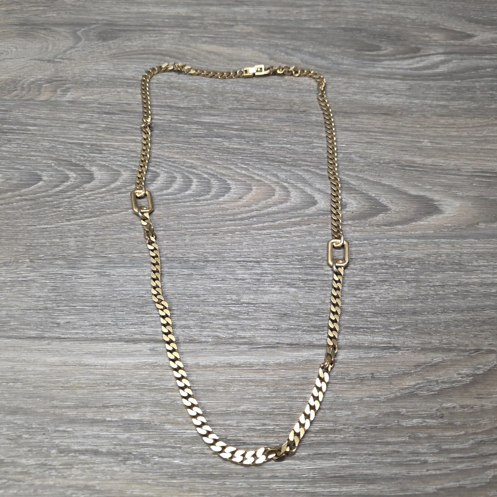 Monet Link Chain Necklace Gold Tone Chunky 32″ Signed Bold Statement Jewelry
