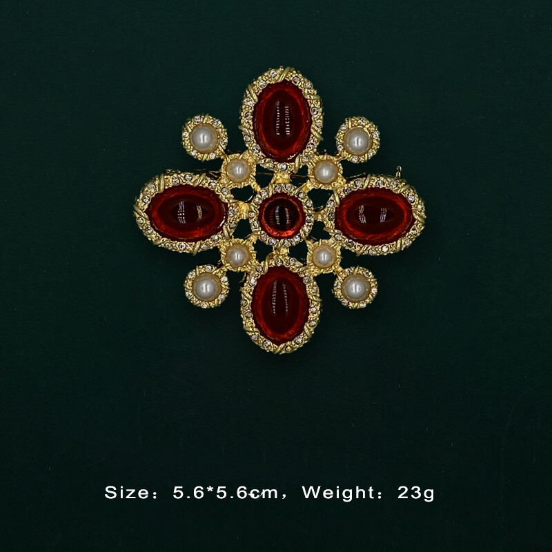 Women Noble Vintage Enamel Flower Brooch Unisex Antique Jewelry Accessories Gift