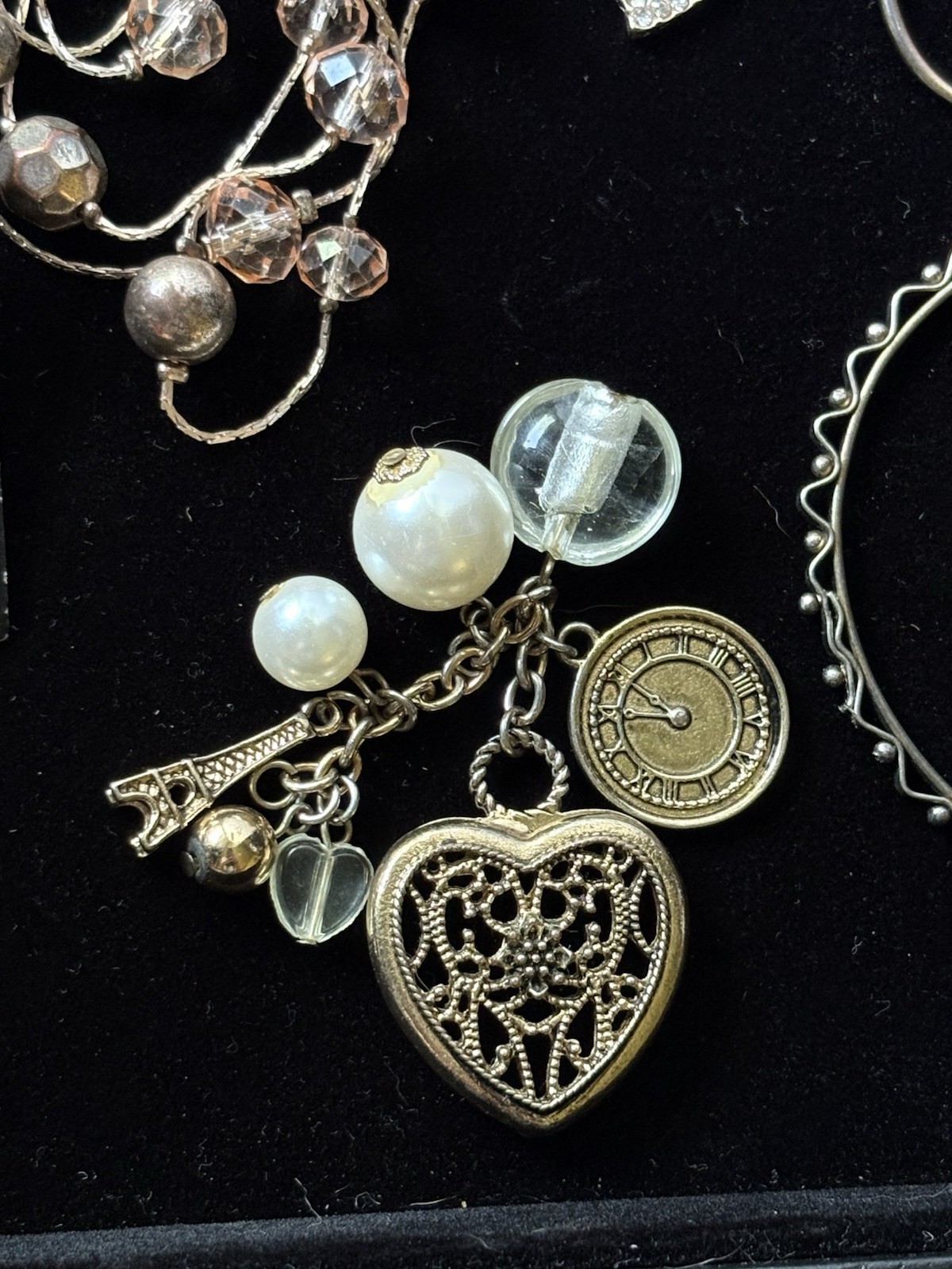VTG Modern Mix Jewelry Lot Natural Stones Gold Tone Rhinestones All Wearable