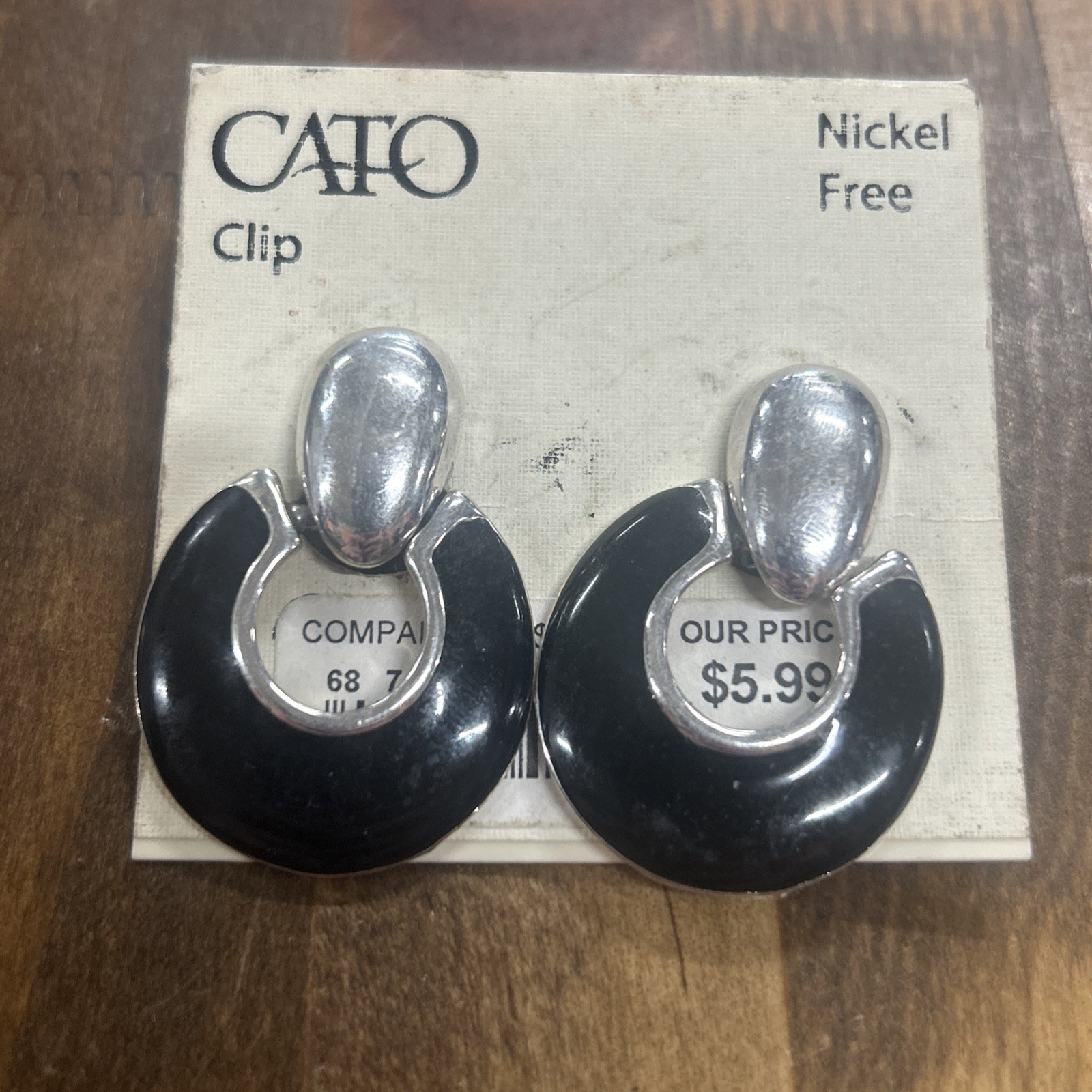 Cato Clip On Nickel Free Silver Tone Hoop Dangle Earrings