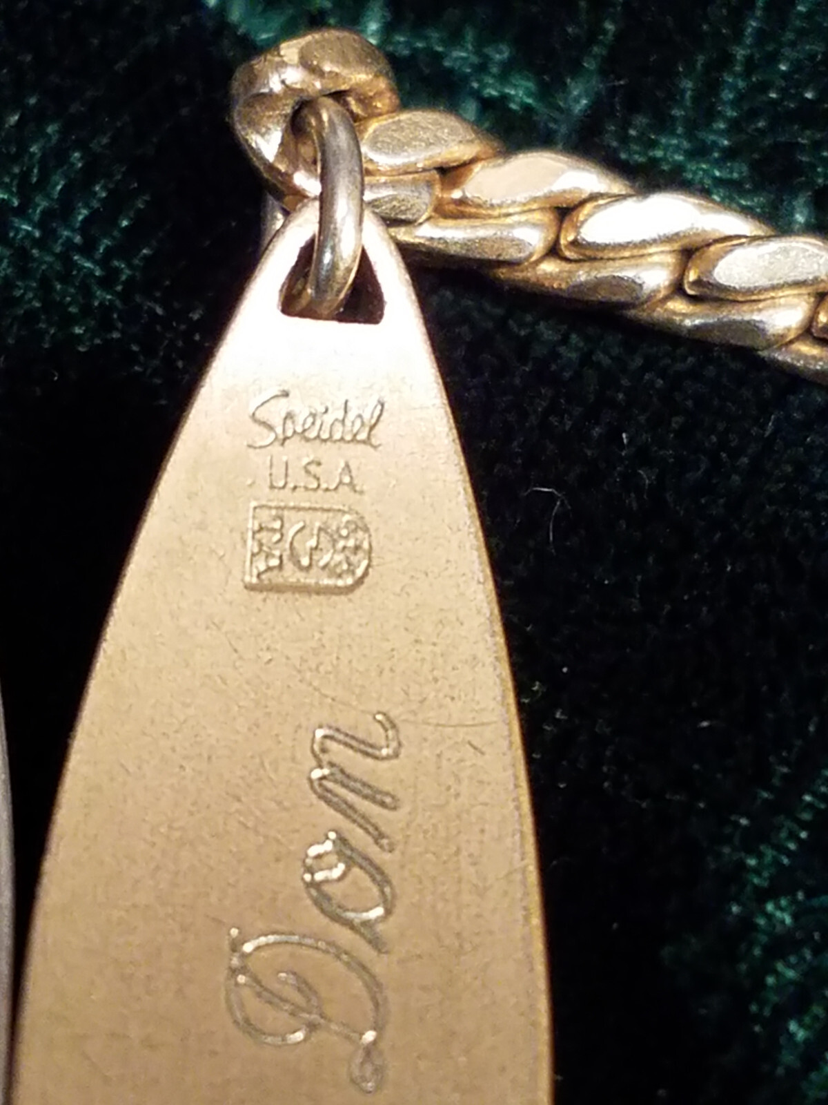 Lot Of 2 Identity Bracelet Speidel Diamond Accent Engraved ID Chain