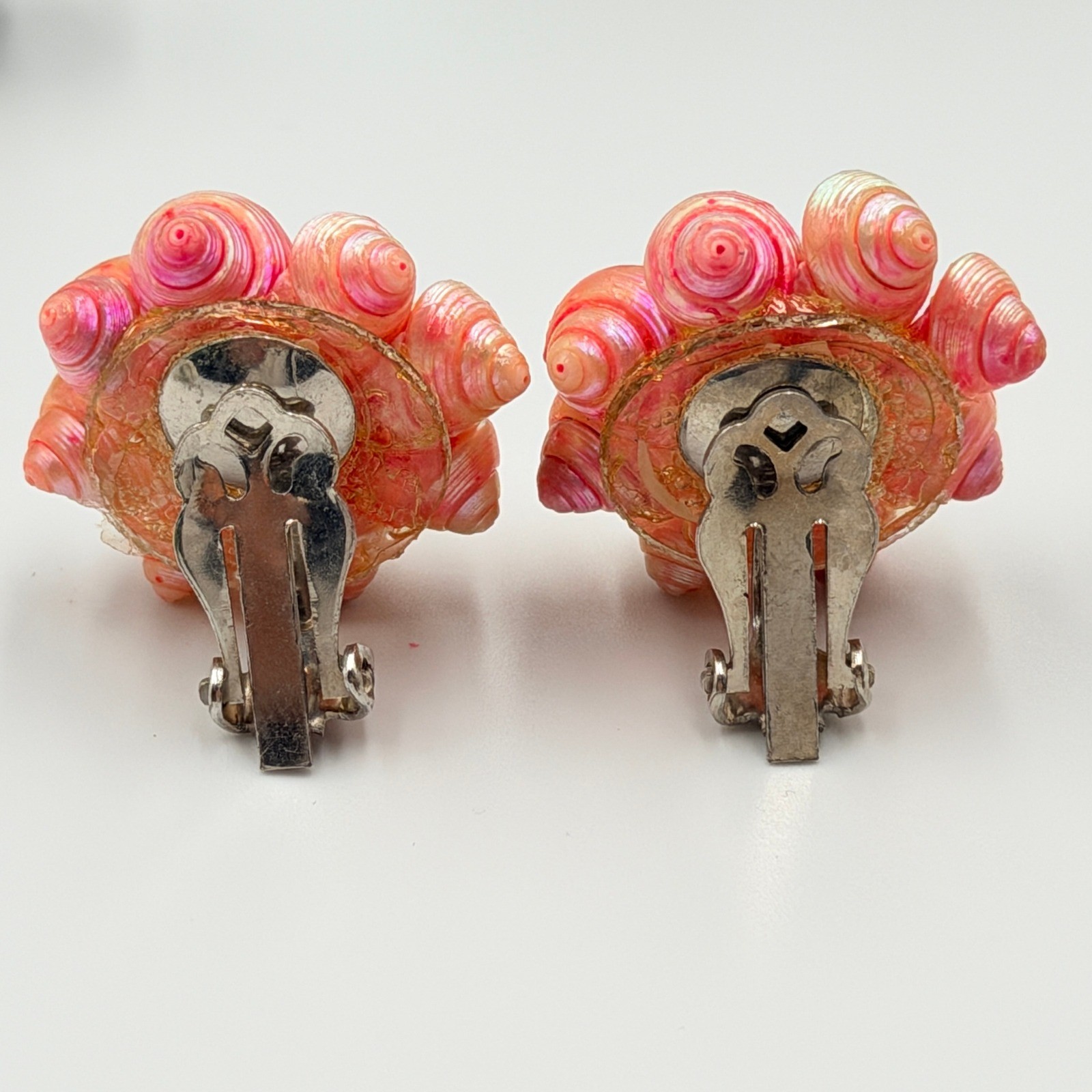 Vtg Japan Hong Kong Beaded Cluster Earrings Lot 10 Pair MCM Costume Jewelry Clip