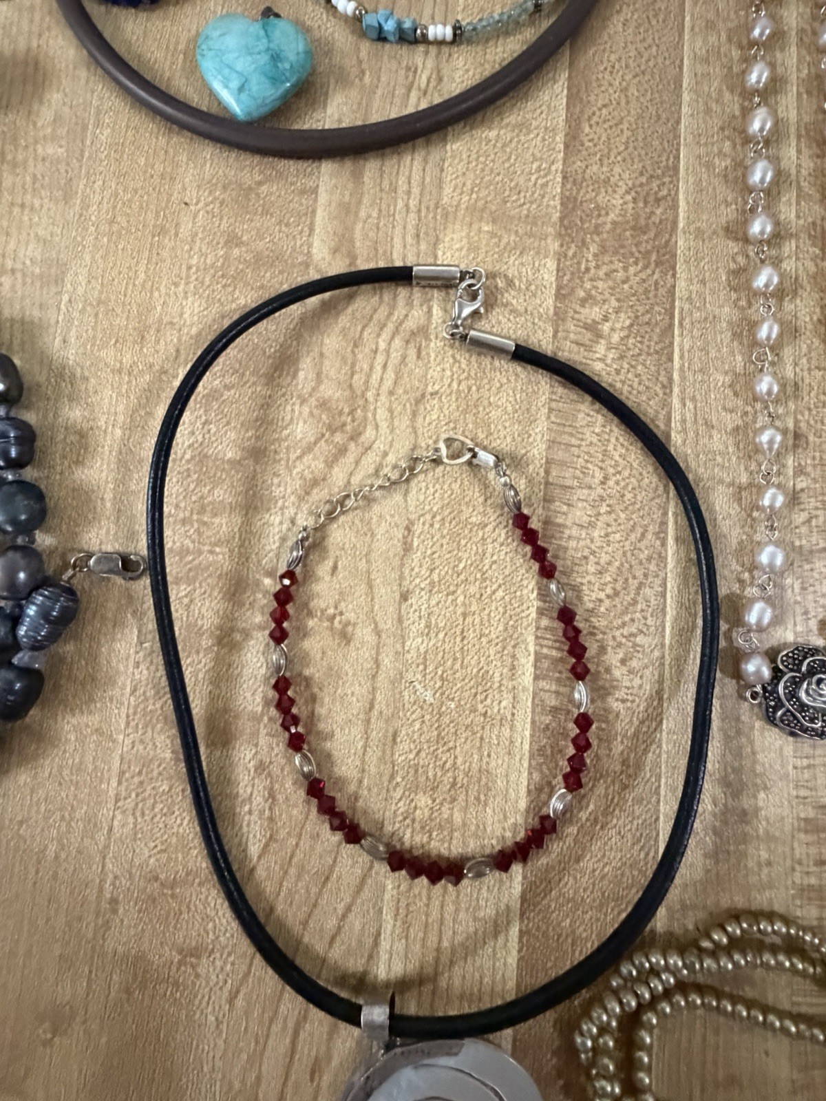 Sterling Silver Vintage Modern Mix Bead Plastic Stone Necklaces Bracelet Lot