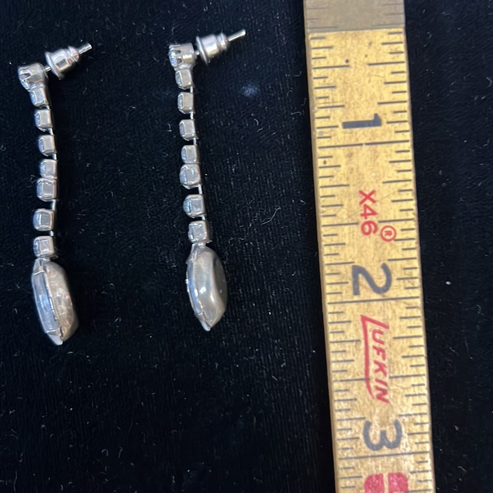 Vintage 80s drop earrings dangle rhinestones formal