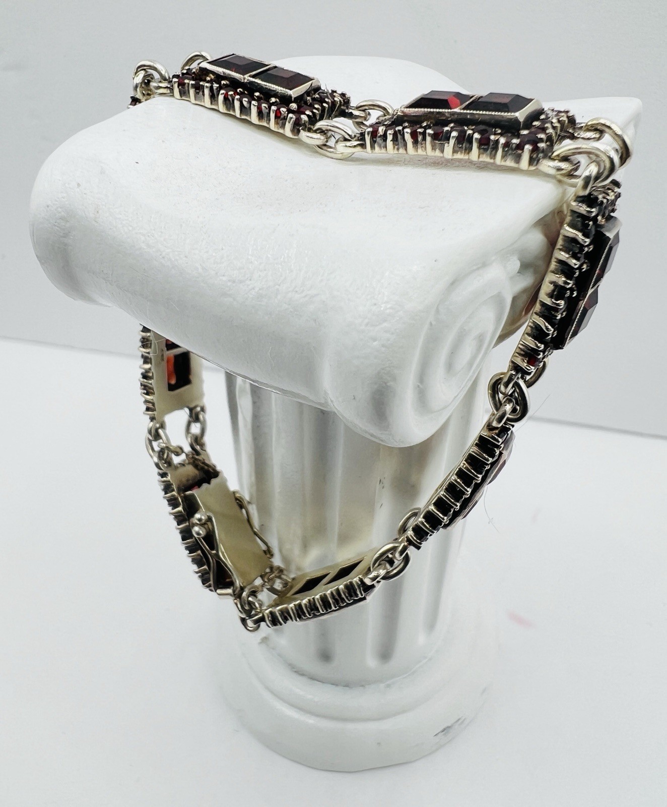 Vintage 835 Silver & Garnet Trachten Bracelet