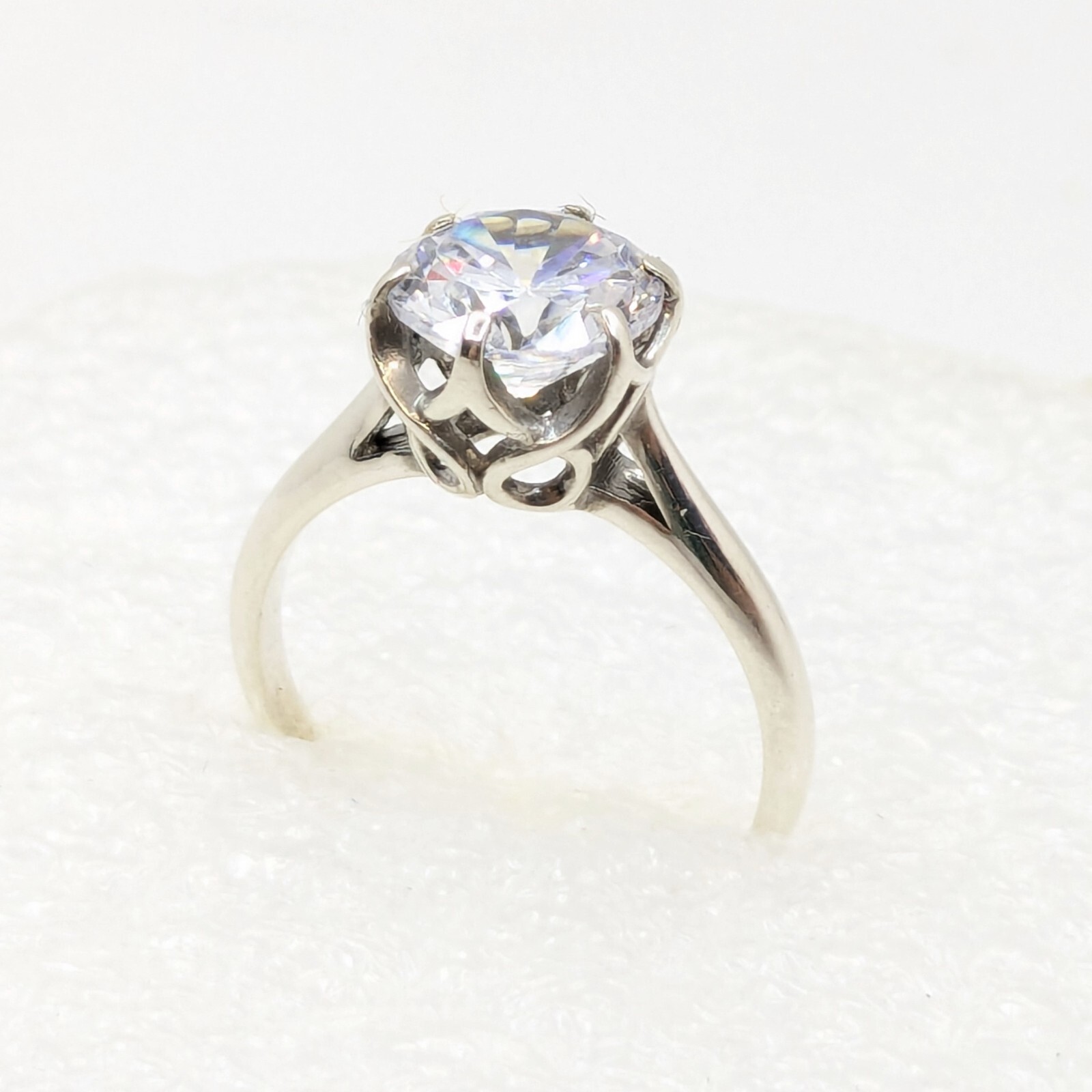 Vintage Luxury RING Silver 925 with Big Bright Stone -size: 6US (16.5mm) | #64