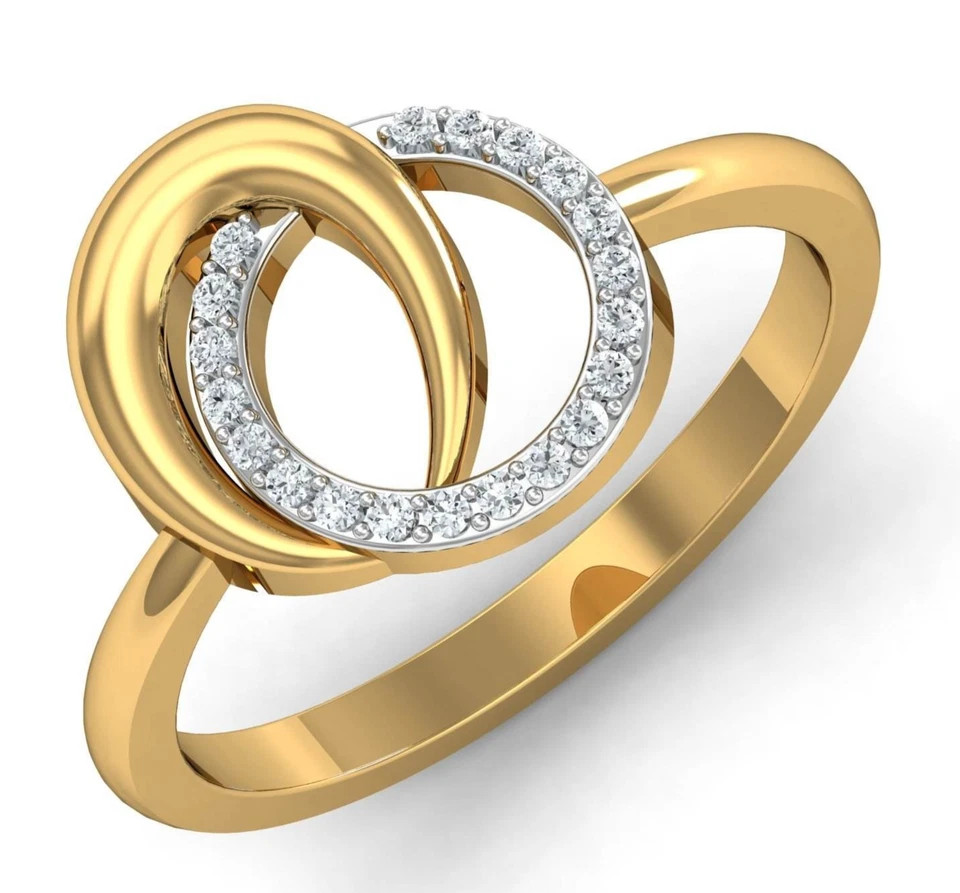 0.20TCW Round Cut White Moissanite Round Shaped Ring In Pure 10K Yellow Gold FN