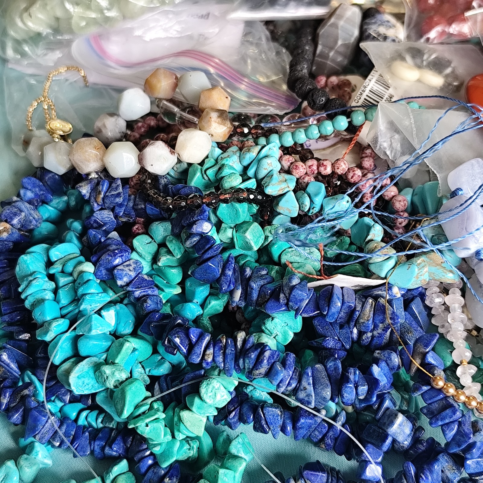 4 Pound Vtg To Mod Mostly Stone Coral Some Glass Beads Jewelry Crafting Lot