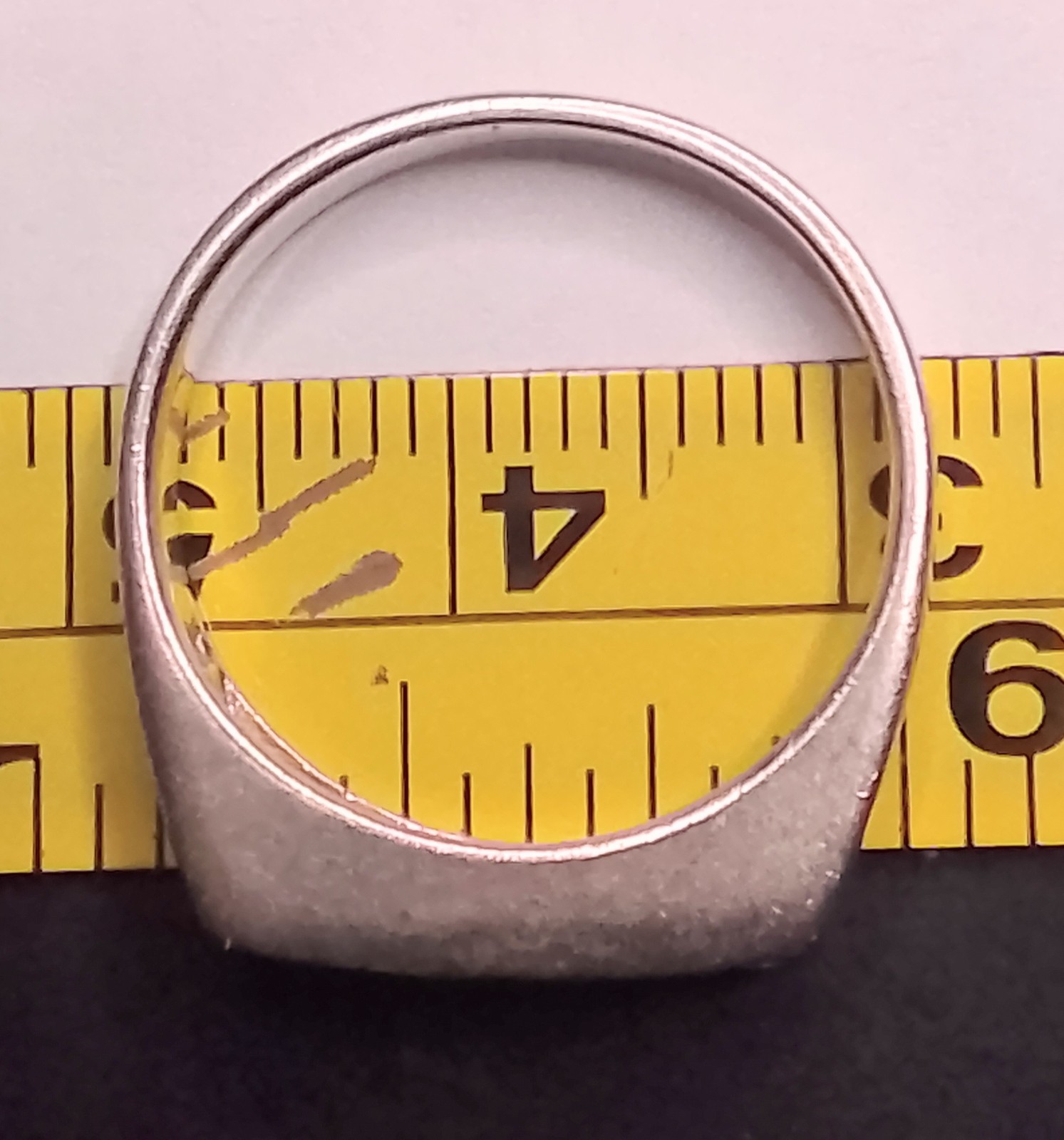 Vintage 925 Sterling Silver Peace Ring Cross Signet Band Sz 7.75 Boho Religious