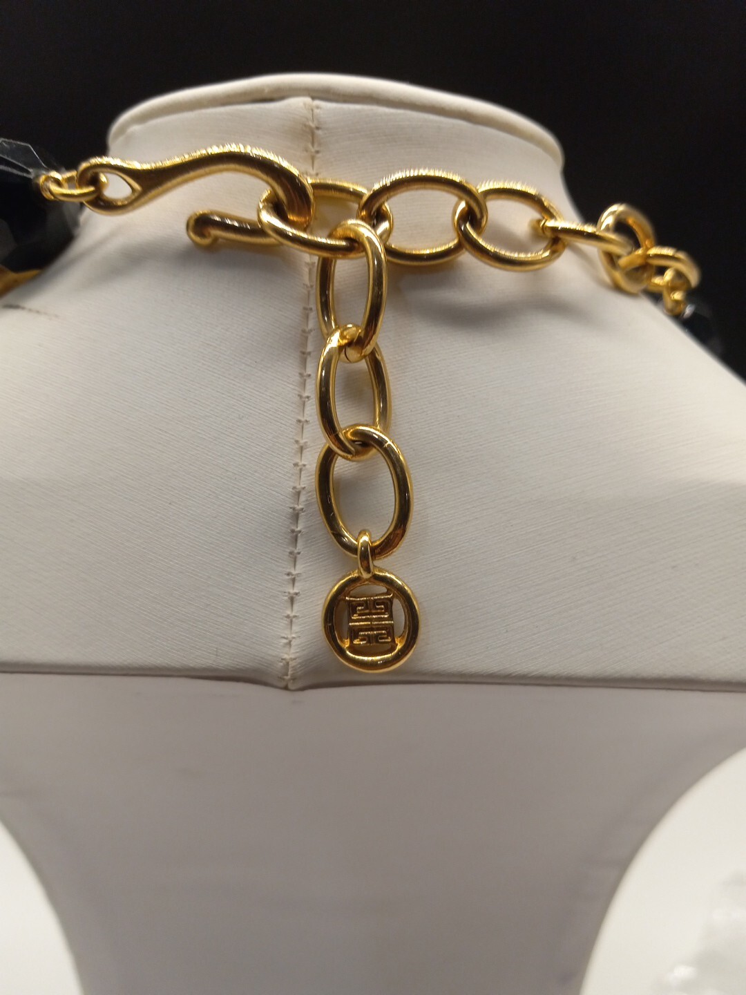 Givenchy Runway Couture Black Faceted Round Lucite Gold Tone Accents Necklace