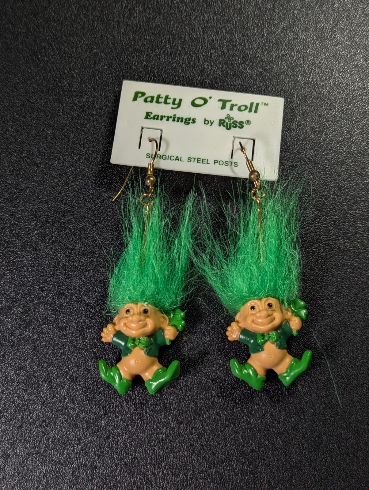 Vintage Russ Patty O’ Troll Saint Patrick’s Day Earring Set Unused
